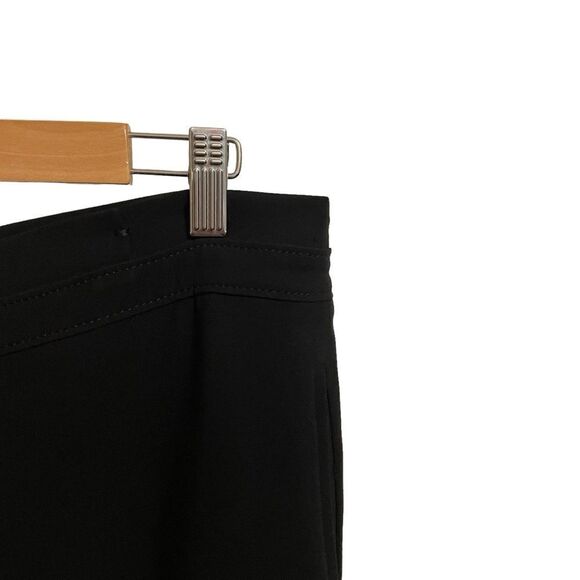 Ann Taylor Black Audrey Flat Front Side Zip Cuffed Hem Pants Size 6 - Picture 2 of 6